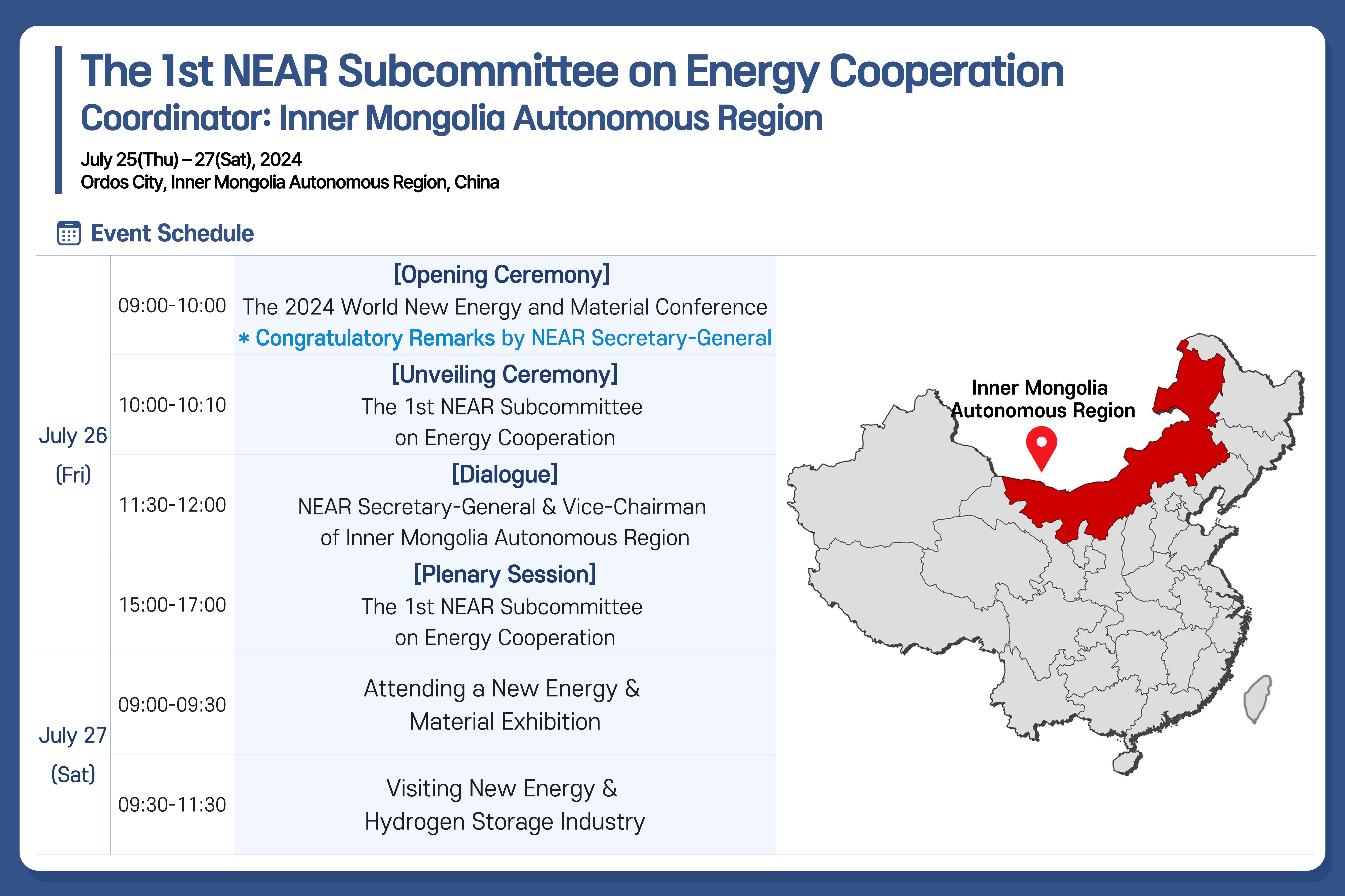 NEAR Secretariat Supports Inner Mongolia Autonomous Region, China, in Promoting the NEAR Subcommittee on Energy Cooperation